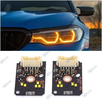 AMBER ANGEL EYE DRL LED Boards FOR BMW 5 SERIES F90 M5 G30 G31 540i 2017-2020 - Image 1 of 4