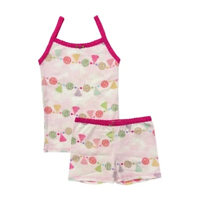 SF90098 Esme Girls pajamas 4 5 6 7 8 10 12 14 Camisole Boxer  Pom Pom - Image 1 of 2