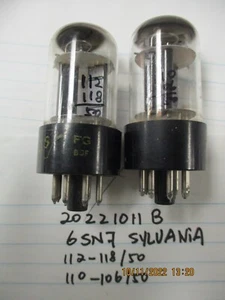 Pair Sylvania 6SN7 tubes tested - Picture 1 of 1