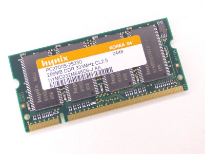 Barrette Mémoire Hynix HYMD232M646D6-J AA DDR1 256MB 333MHZ DDR1 Sodimm Corée - Photo 1/4