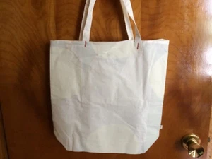 Anthropologie Earth Day White Printed Tote Handbag. 15" x 9" x 4" - Picture 1 of 5