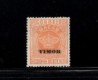 Timor 1885 200r Crown MH Sc 9 reimpresión Foto 1 de 2