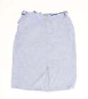 Evans Womens Blue Linen A-Line Skirt Size 26