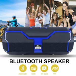 Portable Wireless Bluetooth Speaker Stereo Bass Loud Stereo Bass Speakers USB FM - Picture 1 of 9