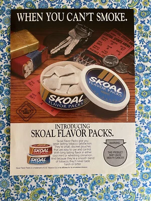 Publicidad impresa de bolsas de tabaco Skoal 1995 vintage Foto 1 de 4