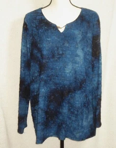 AVENUE Blue NIGHT SKY GOLD FLECKS Tunic Top Size 26/28 4x - Picture 1 of 2