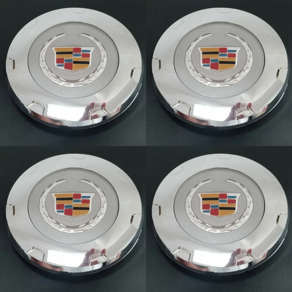 4Pcs Cadillac Escalade 22 Cap 2007-14 Chrome Colored Crest 9597355 New Fast Ship - Image 1 of 1