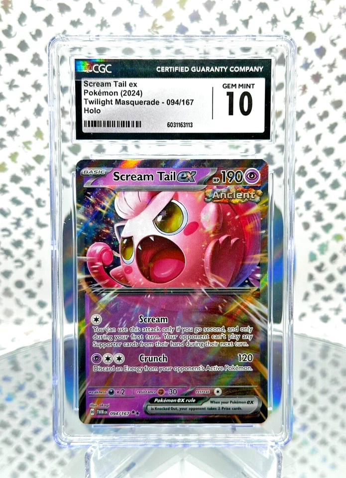CGC 10 Scream Tail EX 094 Twilight Masquerade Full Art Double Rare Pokemon Card - Image 1 of 1