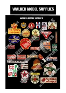 1:18 - 1:24 scale Pre-cut Vintage style Garage sign decals set 12 - Picture 1 of 1