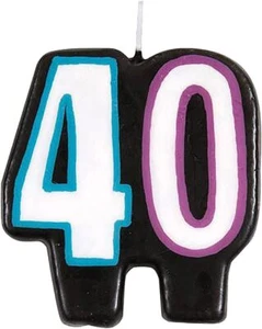 Multicolor Birthday Cheer Number 40 Candle - Eye-catching & Unique Design - Picture 1 of 1