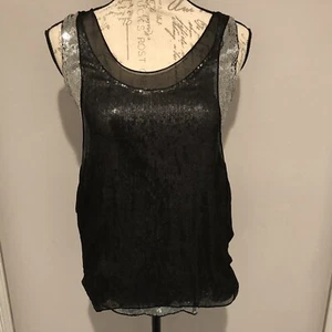 Jimmy Choo For H&M Sequin Top With Black Silk Overlay Sz US 2 - Picture 1 of 7