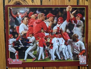 2009 Phillies Daily News Playoff Repeat Insert 12x9 Utley Rollins Howard Hamels - Picture 1 of 2