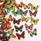  50 Pcs Wooden Miniature Small Butterflies Crafts Shape Knitting Button