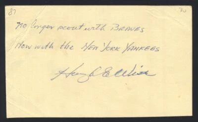 HUGHIE WISE SIGNED Postcard GPC (d.1987) Detroit Tigers - Image 1 of 3