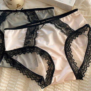 Pack 5 Sexy Women Silky Satin Knickers Panties Brief Sheer Lace French Underwear - Picture 1 of 14