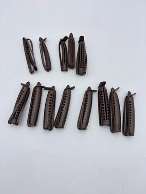 Lote de 13 rodillos permanentes de goma marrón vintage Foto 1 de 4