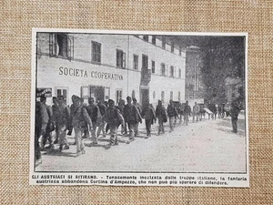 Cortina d'Ampezzo nel 1915 La ritirata della fanteria dell'Austria WW1 Guerra - Picture 1 of 1