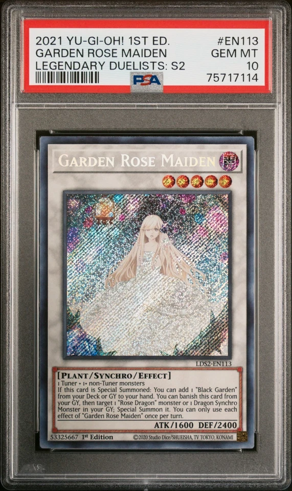 2021 Yu-Gi-Oh! 1st Ed. EN113 Garden Rose Maiden Legendary Duelists S2 PSA 10 - Image 1 of 2