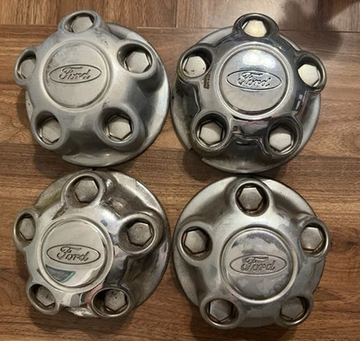Juego de 4 tapas centrales cromadas para llantas Ford Ranger 1997-2000 OEM usadas envío gratuito Foto 1 de 2