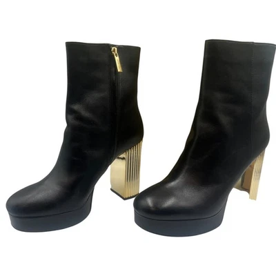 Michael Kors MK Porter Platform Bootie Block Heeled Ankle Boots Black Size 9.5M - Image 1 of 4