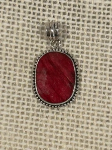 Ruby Sterling Silver Pendant Genuine Corundum Beryl Gemstones in 925 Jewellery - Picture 1 of 3