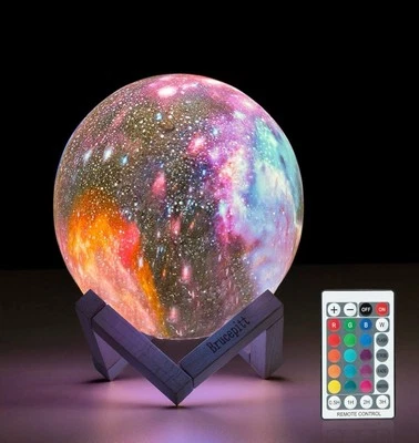 3D Printing Moon Galaxy Lamp Moonlight LED Night Light Touch Color Changing RGB - Image 1 of 4