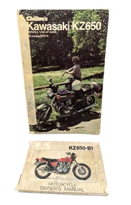 1977 Genuine Kawasaki KZ650-B1 Owner's Manual + Chiltons Service Repair Manual - Picture 1 of 11