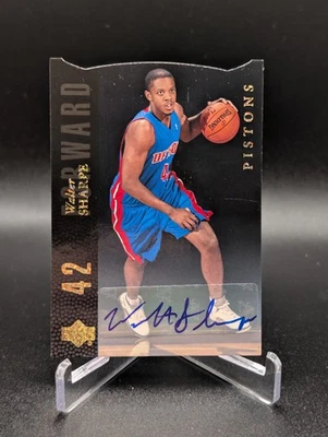 2008-09 Upper Deck Lineage SE Die-Cut Auto Walter Sharpe #225 Rookie RC Pistons  - Image 1 of 2