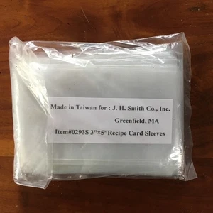 1 Package of 100 Clear Plastic Recipe Card Protectors Sleeves 3” x 5” - Picture 1 of 1