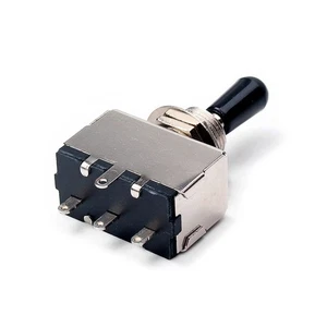3 Way Toggle Switch Guitar Selector Toggle Switch Chrome and Black Knob - Picture 1 of 6