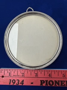 Vintage Round Sterling Silver Picture Frame W/ Easel By Webster 4.5" Diameter - Picture 1 of 3