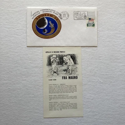 Apollo 14 Commemorative Cover + Fra Mauro Mission Profile Info Card 1-31-71 - Image 1 of 4