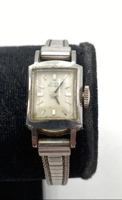 Reloj Pulsera Analógico Vintage Girard Perregaux Mujer Marcadores Flechas Plateadas Funciona Foto 1 de 4