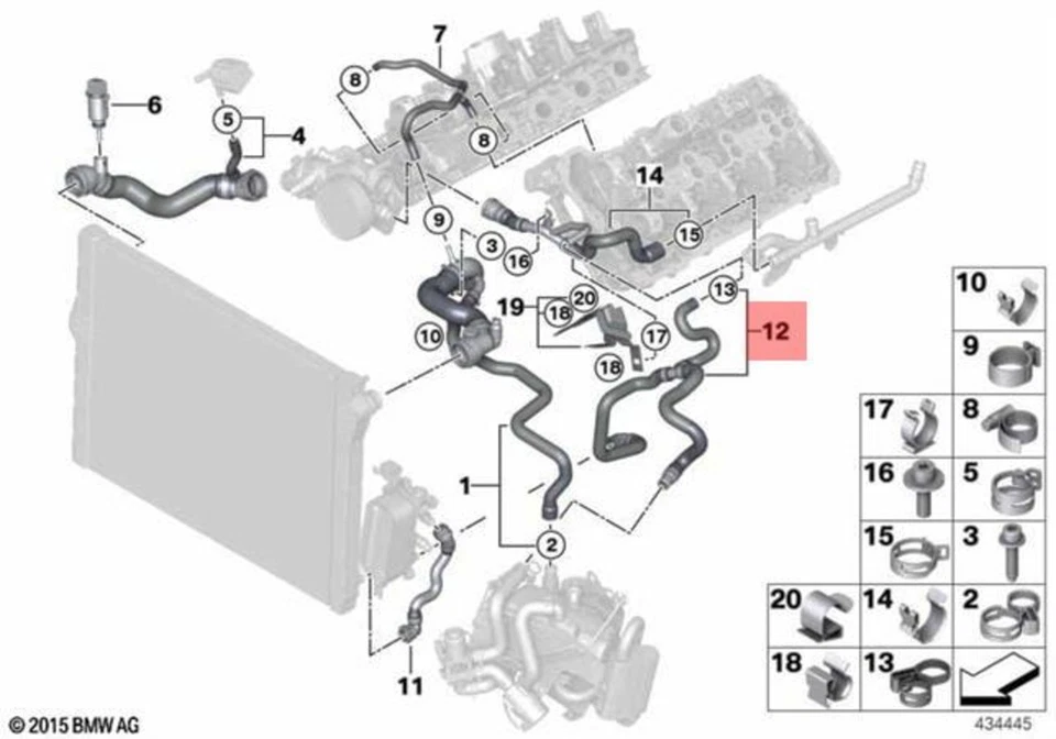 Manguera de refrigerante original BMW F01 F02 750i 750iX 750Li 750LiX 4.4 sedán 17127619705 Foto 1 de 1