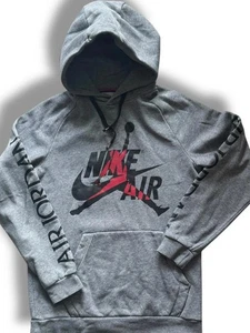 Men’s Nike Air Jordan Hoodie Grey Size Small Iconic Streetwear Same Day Dispatch - Picture 1 of 9