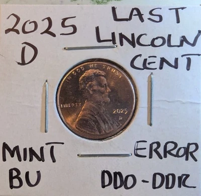 ⚜️⚜️2025 D Lincoln Penny DDO DDR Extreme Doubling , Mint BU - Image 1 of 4