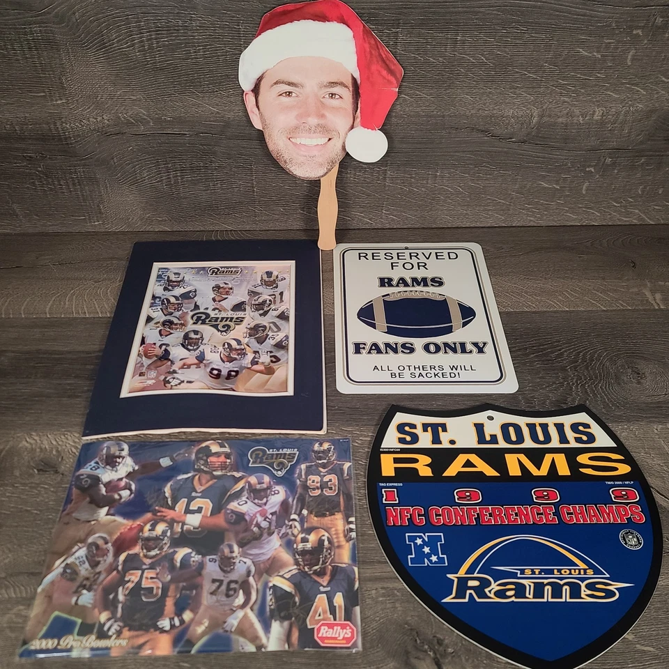 Лот сувениров St. Louis Rams плакат Kurt Warner знак парковки - Изображение 1 из 4