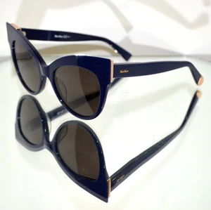 BEAUTIFUL Max Mara "Anita" Cateye Sunglasses Navy Blue/Gold Metal MMANITA PJPIR - Picture 1 of 9