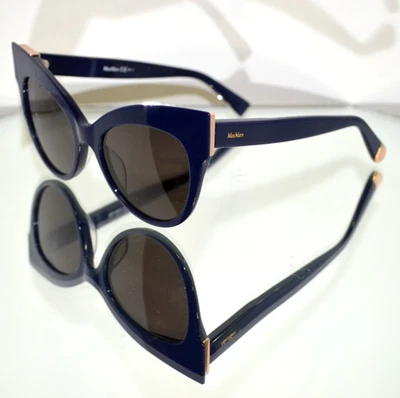 LINDO Óculos de Sol Max Mara "Anita" Cateye Azul Marinho/Ouro Metal MMANITA PJPIR - Imagem 1 de 4