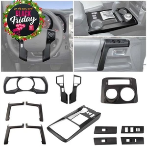 13x Matte Black Steering wheel Gear Shift Dash Trims For 4Runner 2011 2012 2013 - Picture 1 of 21
