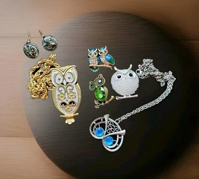 Lote de 6 broches/alfileres collar orejas de cerámica figurativo bisutería moda búho Foto 1 de 4