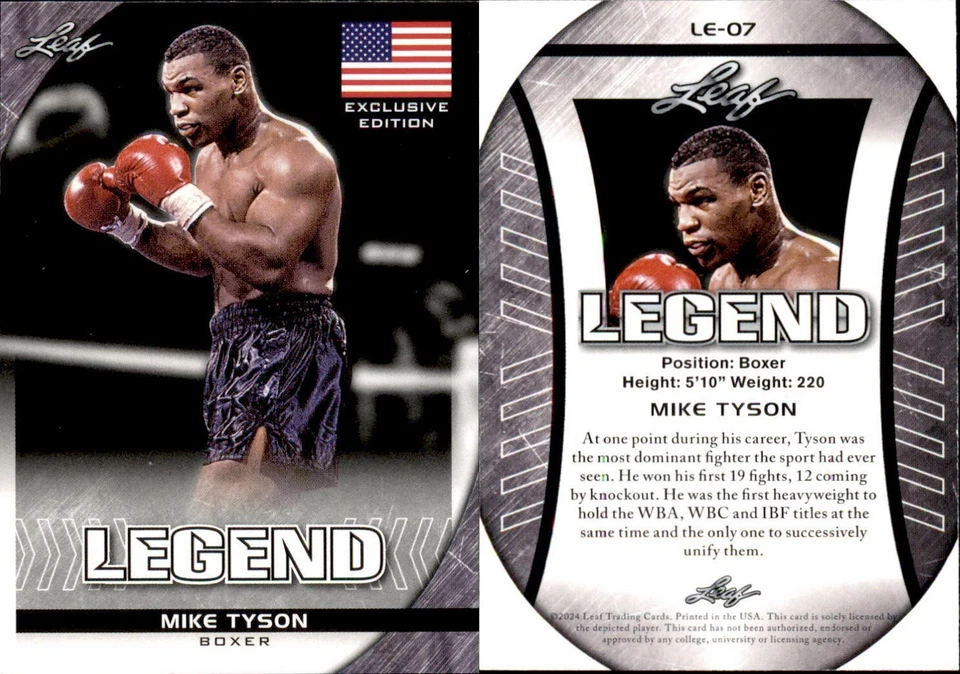 2024 Leaf FLAG LEGEND "IRON" MIKE TYSON #LE-07 BOXING - Image 1 of 1