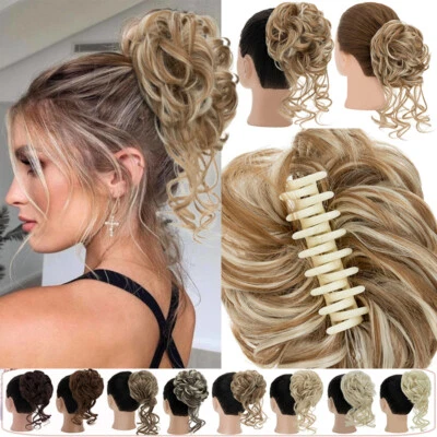 S-NOILITE X-THICK Chignon Messy Bun Hair Piece Updo Clip in Extensions Claw Real as Human