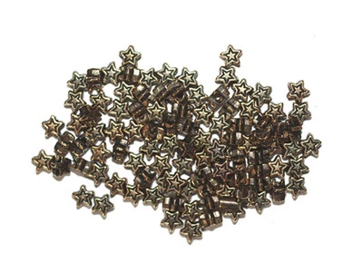 5mm Tiny Celestal Stars Antiqued Goldtone Metalized Metallic Beads - Image 1 of 3