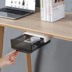 Self-Adhesive under Desk Drawer, Hidden under Desk Storage Drawer Organizer Slid - Picture 1 of 7