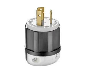 Leviton 30 Amp 125/250-Volt Locking Plug, Black and White R50-02711-0CS - Picture 1 of 4