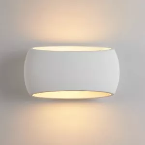 Wall Sconce Lamp with White Oval Ceramic Shade, Wall Mounted Light - Picture 1 of 6