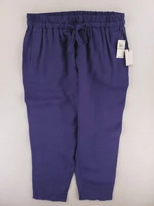 1. State Pants Womens 1X Plus Blue Relaxed Tapered Ankle Trouser Lounge Wear NWT - Picture 1 of 14