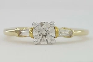 0.45 ct 14K Yellow Gold Round Brilliant Cut Diamond Solitaire Engagement Ring - Picture 1 of 8