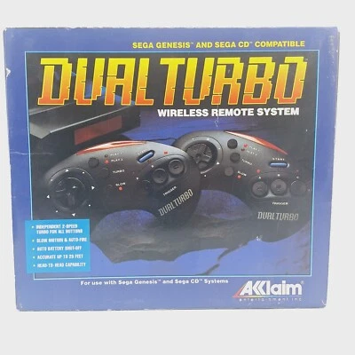 Sega Genesis Sega CD Acclaim Wireless Dual Turbo 2 Controllers Complete In Box - Image 1 of 4